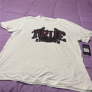 True Religion White and Red Graphic Tee